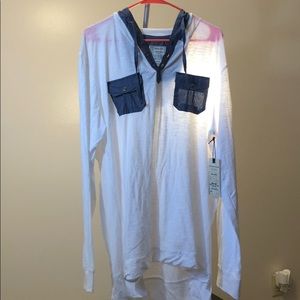 NWT Sheer men’s hooded long sleeve shirt!!
